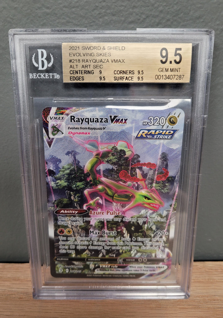 AGS (MINT+ 9.5) Rayquaza VMAX #218 - Evolving Skies (#00048392) – Pokemon  Plug