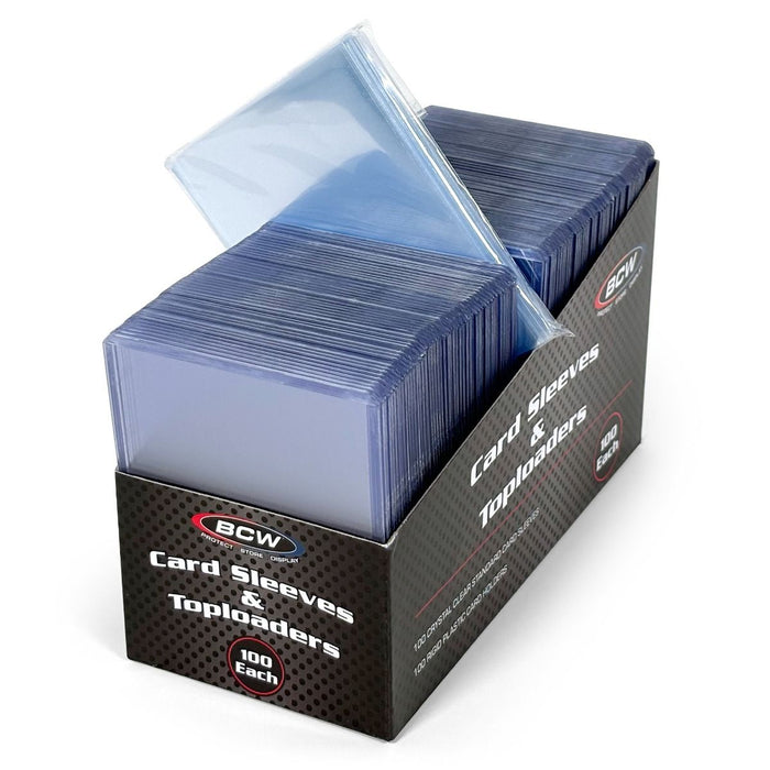 BCW: 3X4 Standard Toploader Combo with Sleeves 100CT