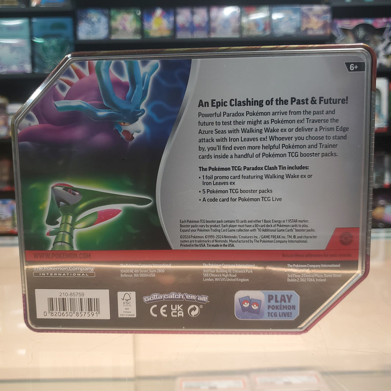 Pokémon TCG: Paradox Clash Tin (Iron Leaves ex)