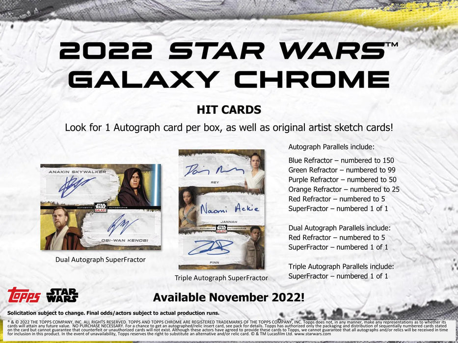 2022 Topps Star Wars Galaxy Chrome Hobby Box