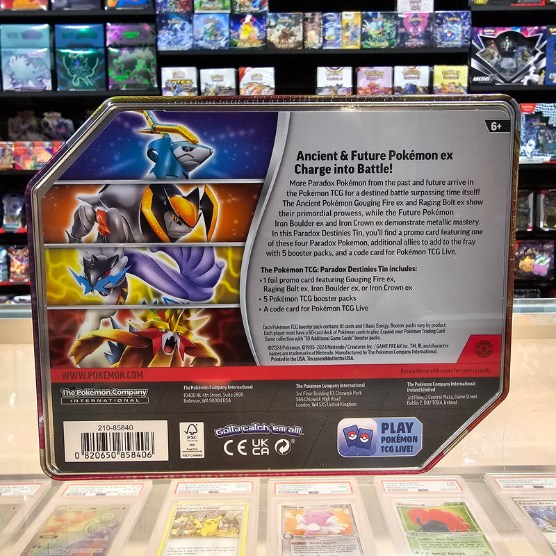 Pokémon TCG: Paradox Destinies Tin (Gouging Fire ex)