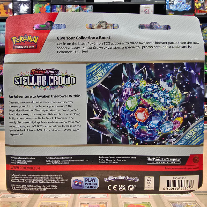 Pokémon TCG: Scarlet & Violet: Stellar Crown - 3 Pack Blister (Tinkaton)