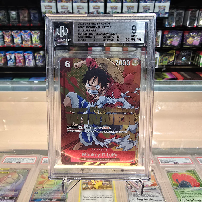 Monkey.D.Luffy (Super Pre-Release) [Winner] [One Piece Promotion Cards] BGS 9