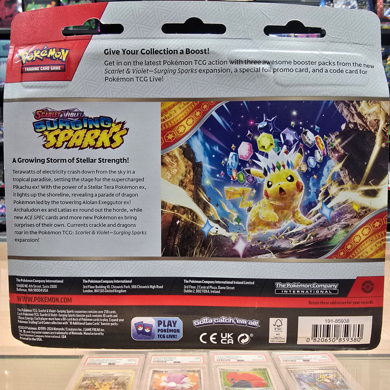 Pokémon TCG: Scarlet & Violet: Surging Sparks - 3 Pack Blisters (Zapdos)