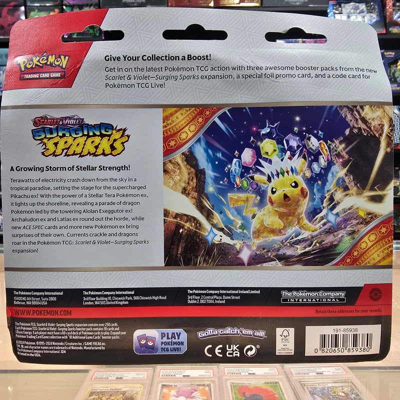 Pokémon TCG: Scarlet & Violet: Surging Sparks - 3 Pack Blisters (Quagsire)