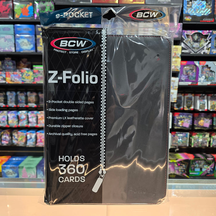BCW: 9 Pocket Z-Folio Zipper Binder (Black)