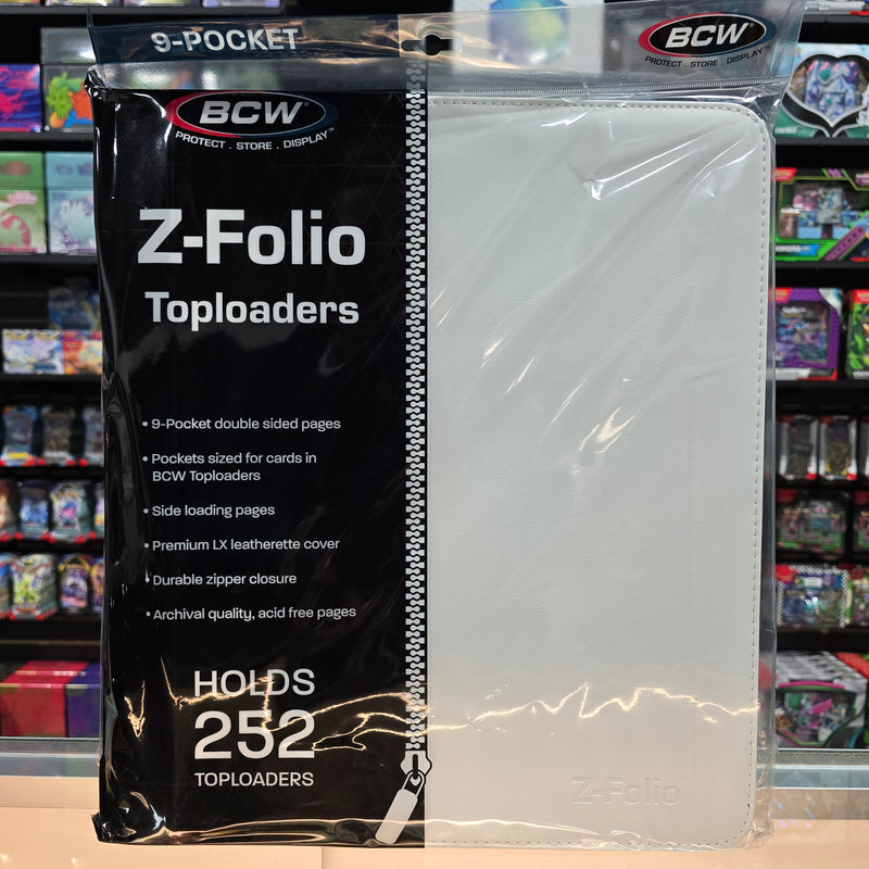 BCW: Toploaders 9 Pocket Z-Folio LX Zipper Binder - White