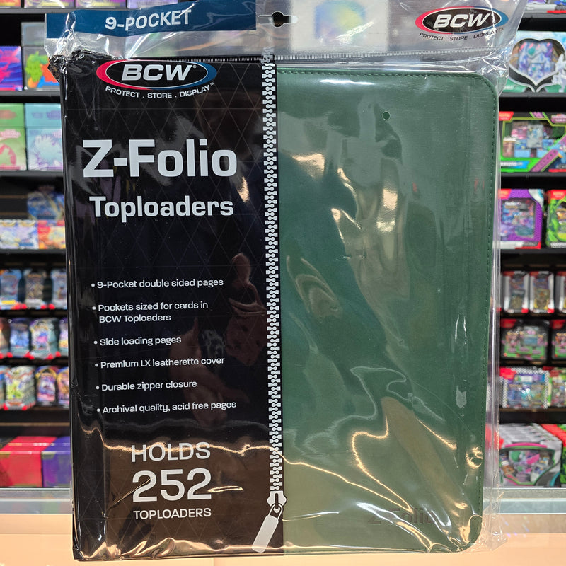 BCW: Toploaders 9 Pocket Z-Folio LX Zipper Binder - Green