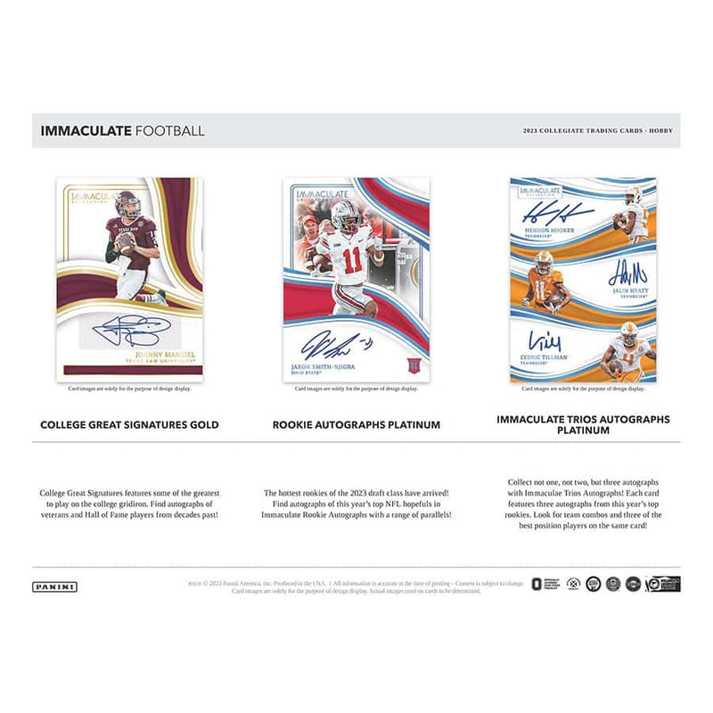 2023 Immaculate Collegiate Football Hobby Box