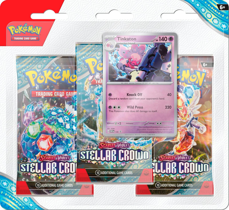 Pokémon TCG: Scarlet & Violet: Stellar Crown - 3 Pack Blister (Tinkaton)