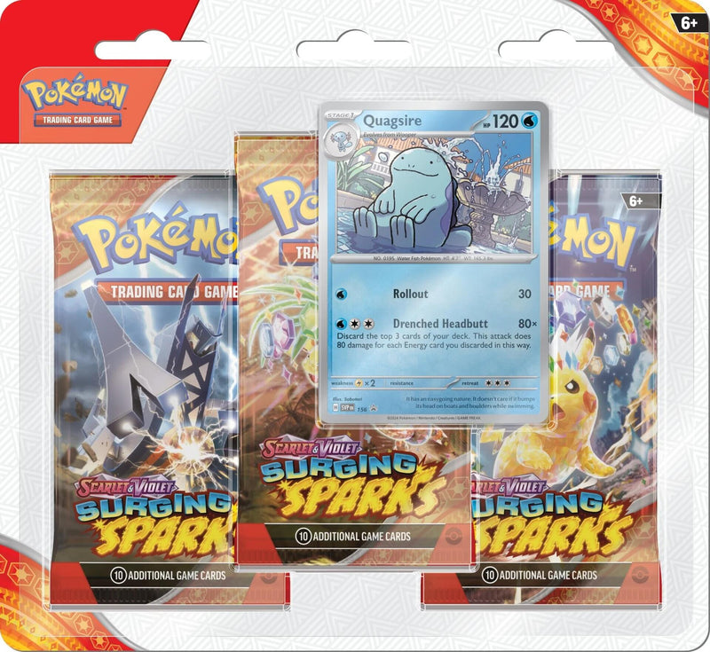 Pokémon TCG: Scarlet & Violet: Surging Sparks - 3 Pack Blisters (Quagsire)