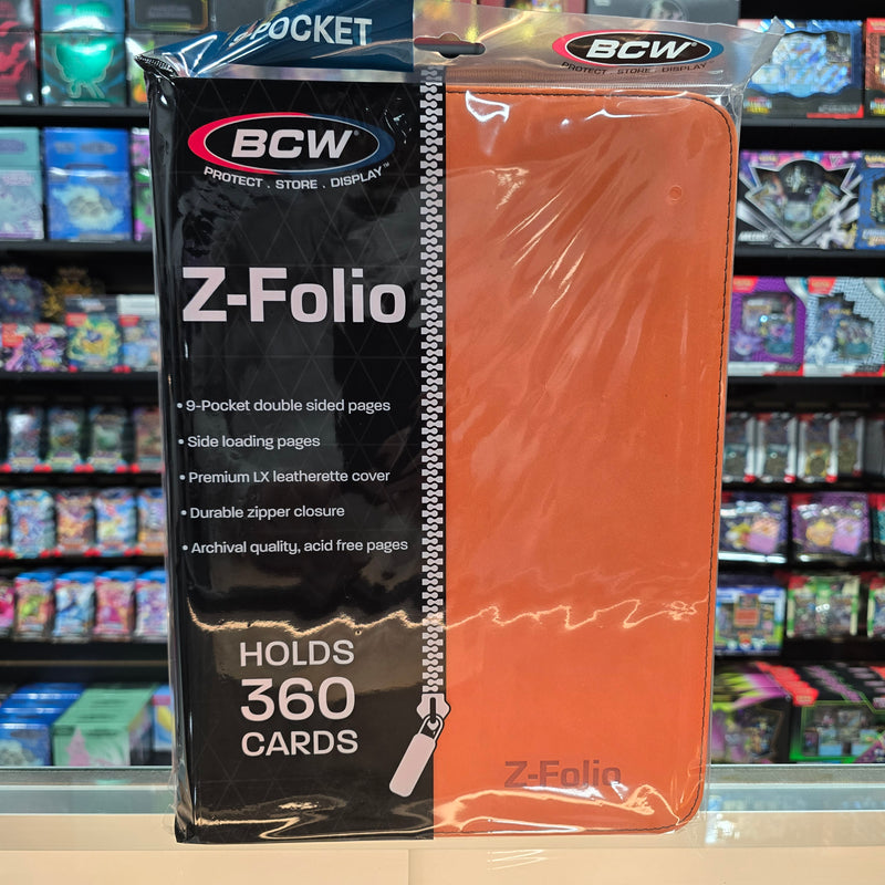 BCW: 9 Pocket Z-Folio Zipper Binder (Orange)