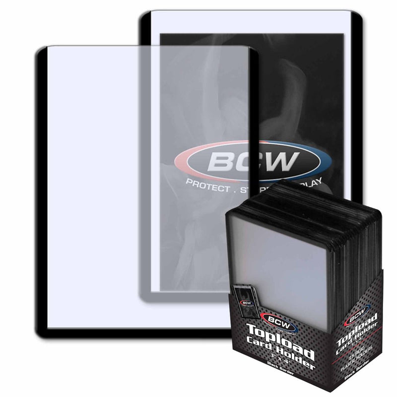 BCW: 3X4 Standard Toploader 25CT - Black Border