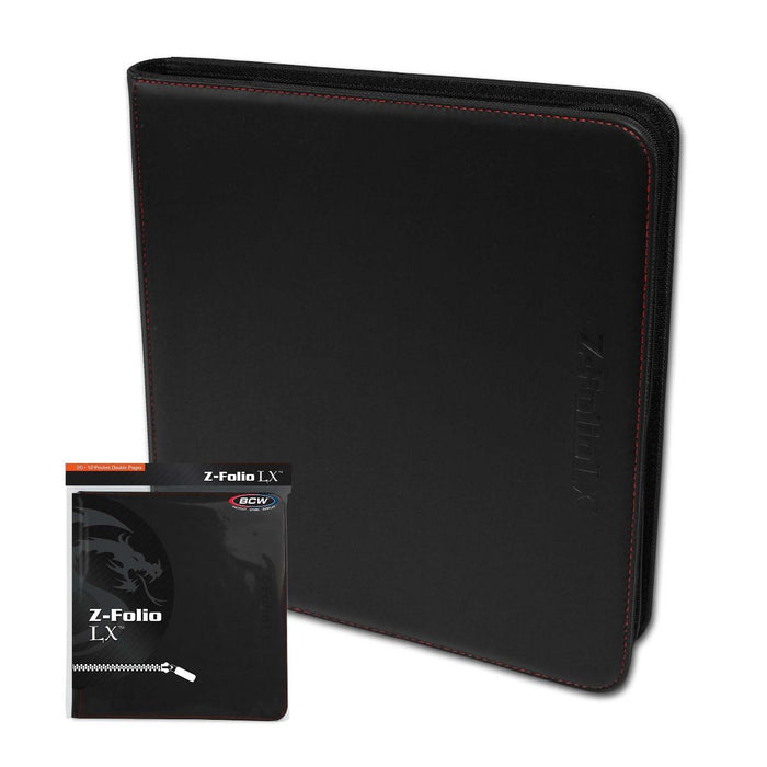 BCW: 12 Pocket Z-Folio LX Zipper Binder (Black)