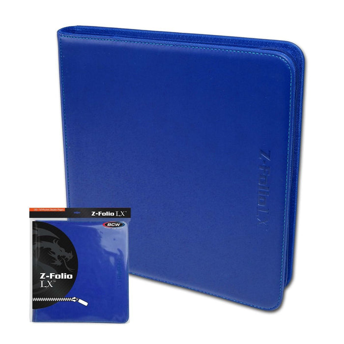 BCW: 12 Pocket Z-Folio LX Zipper Binder (Blue)