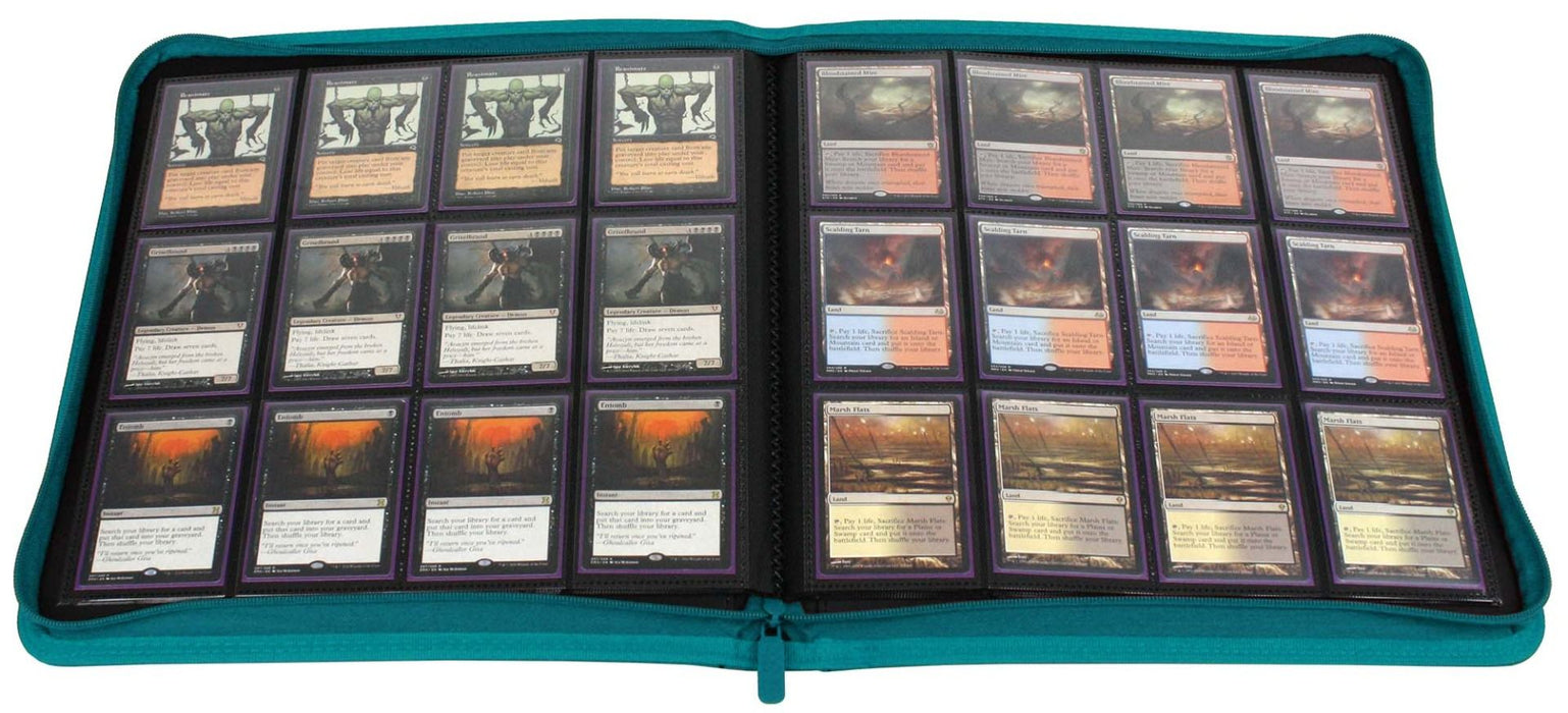 BCW: 12 Pocket Z-Folio LX Zipper Binder (Teal)
