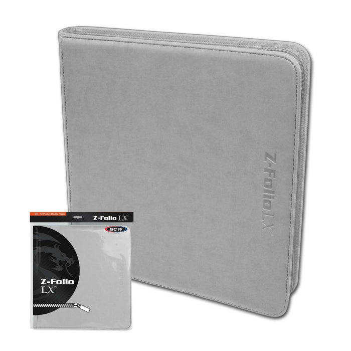 BCW: 12 Pocket Z-Folio LX Zipper Binder (White)