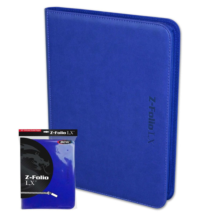 BCW: 9 Pocket Z-Folio Zipper Binder (Blue)