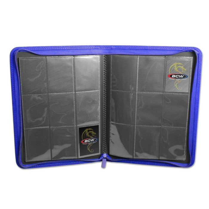 BCW: 9 Pocket Z-Folio Zipper Binder (Blue)