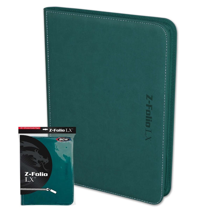 BCW: 9 Pocket Z-Folio Zipper Binder (Teal)