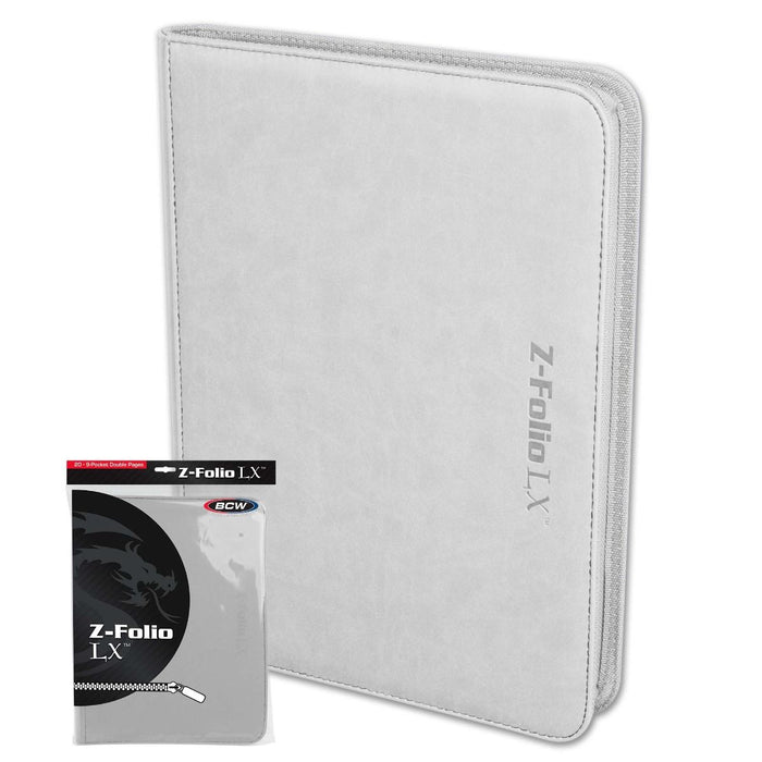 BCW: 9 Pocket Z-Folio Zipper Binder (White)