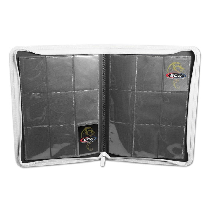 BCW: 9 Pocket Z-Folio Zipper Binder (White)