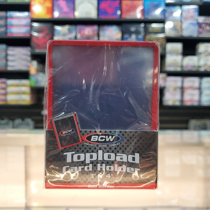 BCW: 3X4 Standard Toploader 25CT - Red Border