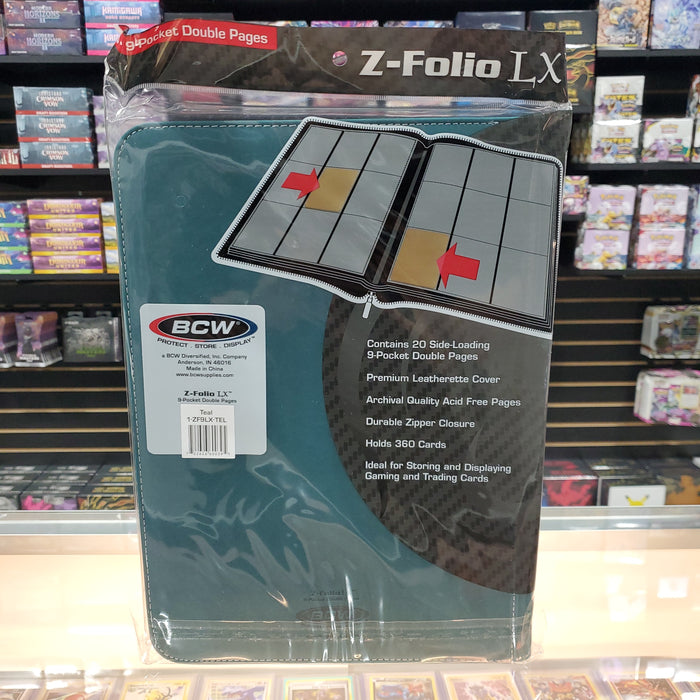 BCW: 9 Pocket Z-Folio Zipper Binder (Teal)