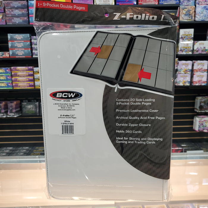 BCW: 9 Pocket Z-Folio Zipper Binder (White)