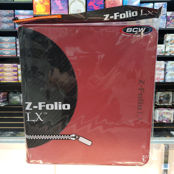 BCW: 12 Pocket Z-Folio LX Zipper Binder (Red)