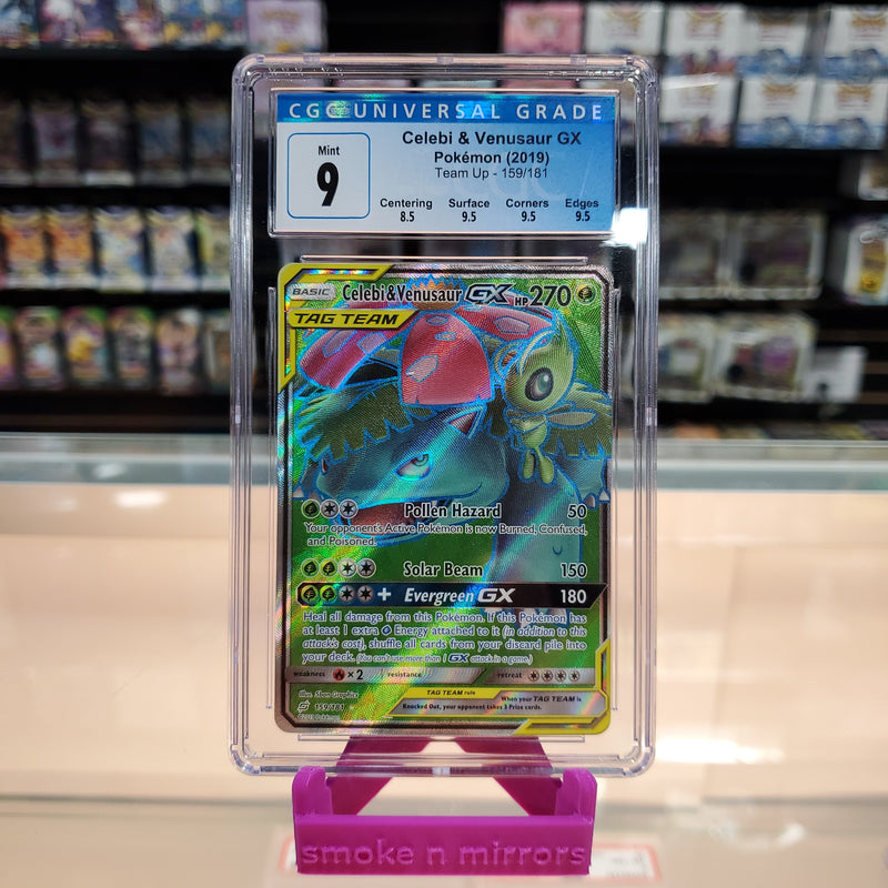 Celebi & Venusaur GX - Team Up Holofoil: CGC 9