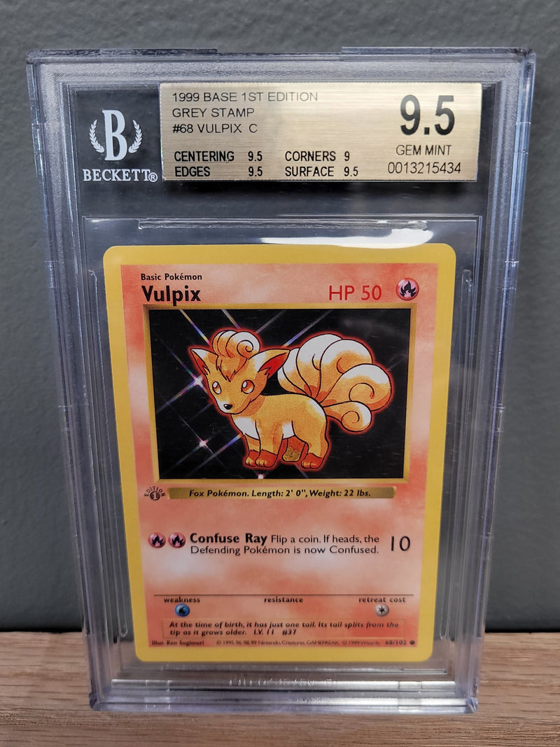 Vulpix - Base Set Shadowless 1st Edition Grey Stamp: BGS 9.5