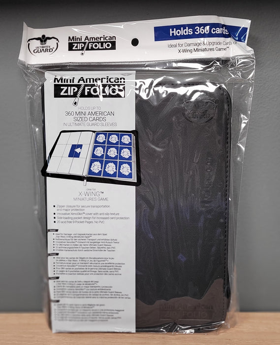 Ultimate Guard - 18 Pocket Mini-American ZipFolio Binder - Black (For X-Wing)