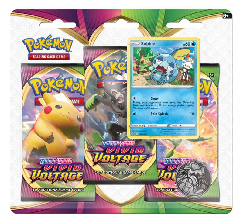 Pokémon TCG: Sword & Shield: Vivid Voltage - 3-Pack Blister (Sobble)