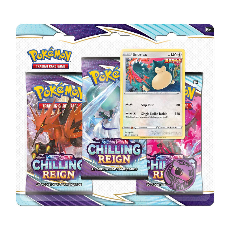 Pokémon TCG: Sword & Shield: Chilling Reign - 3-Pack Blister (Snorlax)