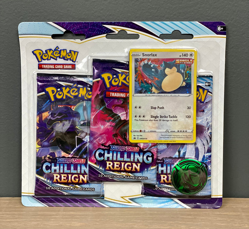 Pokémon TCG: Sword & Shield: Chilling Reign - 3-Pack Blister (Snorlax)