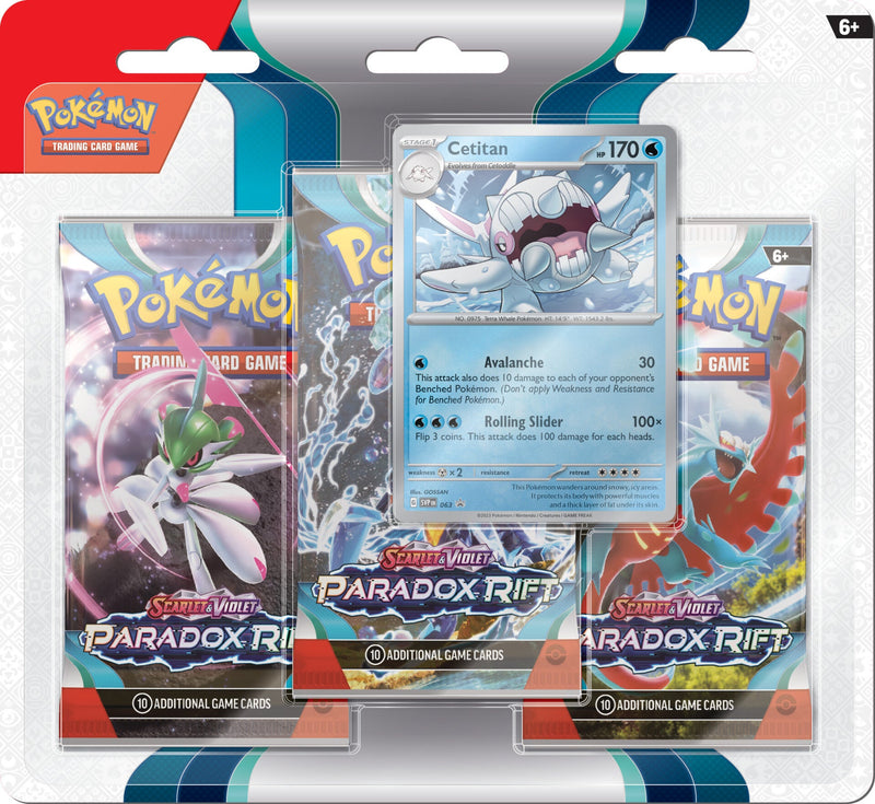 Pokémon TCG: Scarlet & Violet: Paradox Rift - 3-Pack Blister (Cetitan)